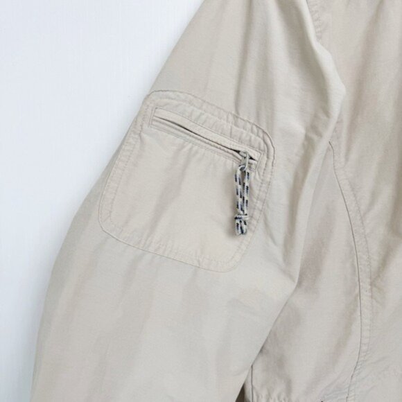 Columbia Windbreaker Jacket Beige Full Zip Hooded Size Large - Picture 3 of 10